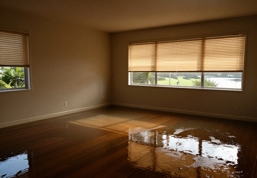 Water-damaged commercial kitchen in Sydney before cleanup
